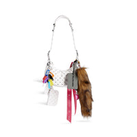 Le Cagole Collector XS Shoulder Bag With Rhinestones - Optic White
