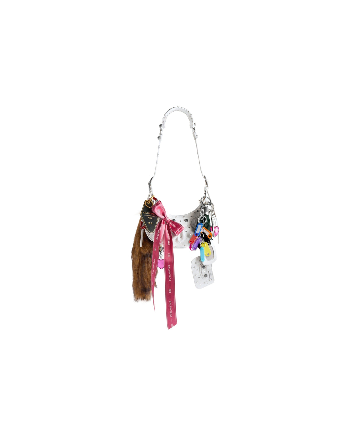 CAGOLE / Le Cagole Collector XS Shoulder Bag With Rhinestones - Optic White