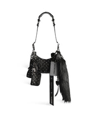 Le Cagole Collector Shoulder Bag XS With Charms - Black