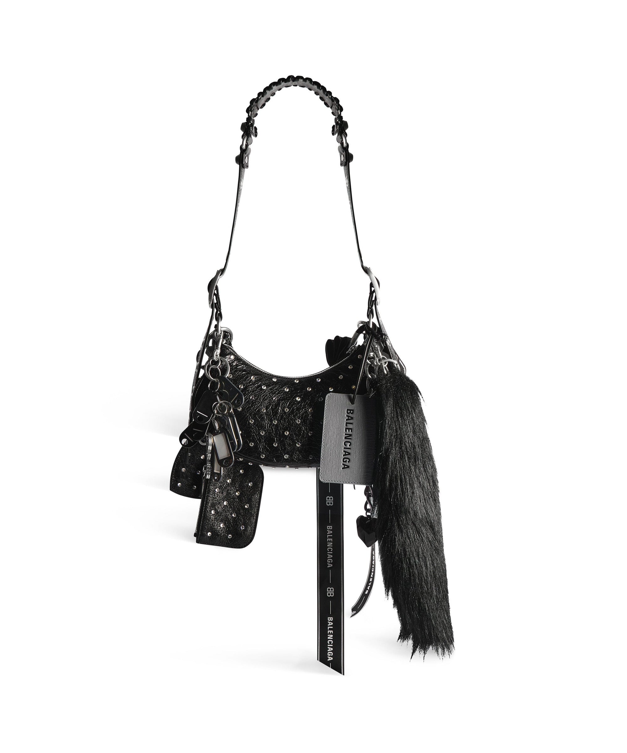 Le Cagole Collector Shoulder Bag XS With Charms - Black
