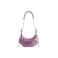 Le Cagole XS Shoulder Bag Metallized With Leopard Print - Pink
