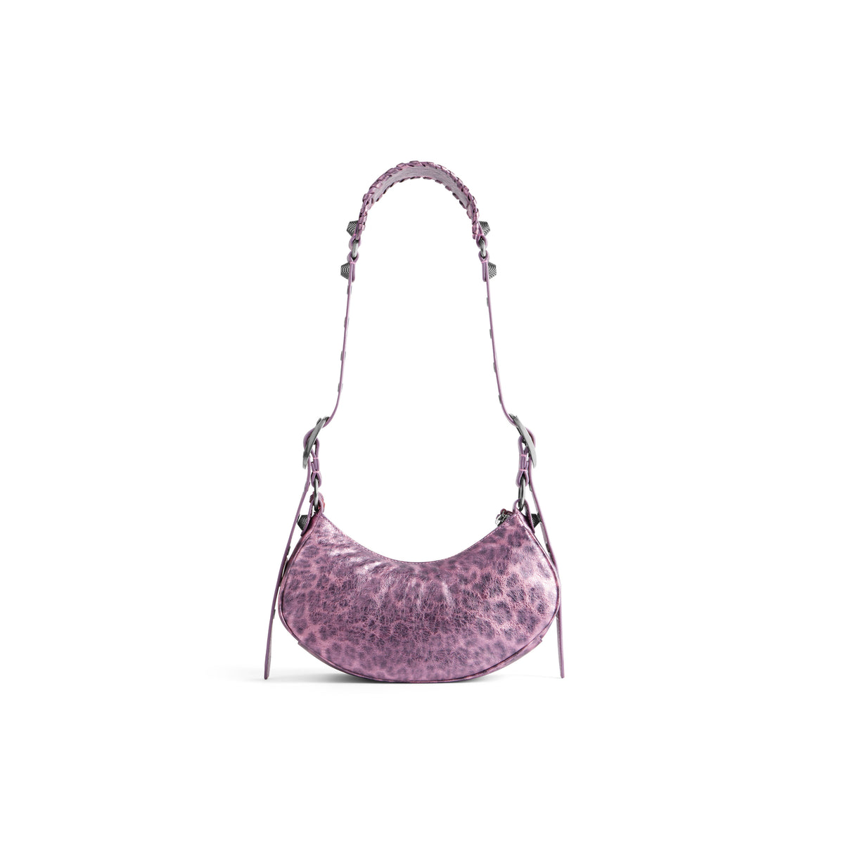 Le Cagole XS Shoulder Bag Metallized With Leopard Print - Pink