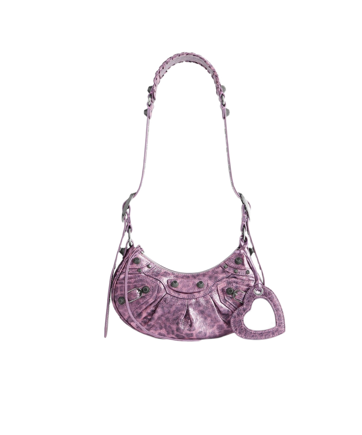 Le Cagole XS Shoulder Bag Metallized With Leopard Print - Pink