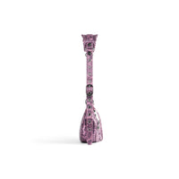 Le Cagole XS Shoulder Bag Metallized With Leopard Print - Pink