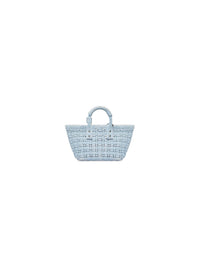 Bistro With Strap Denim pale blue & white XS Basket - Pale Blue & White