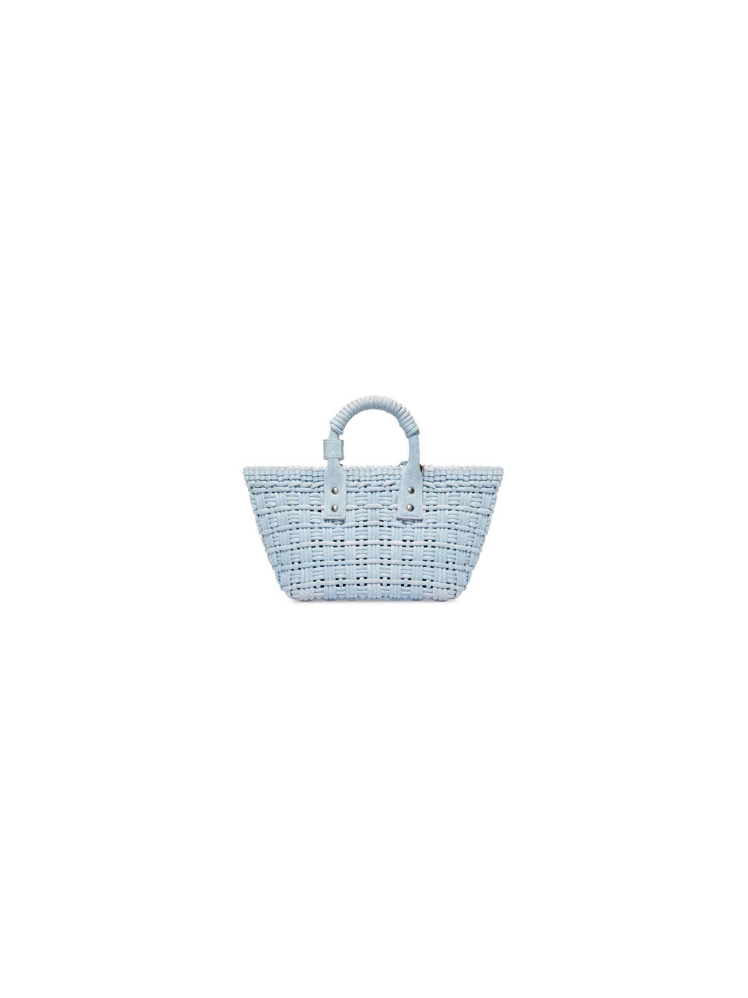 Bistro With Strap Denim pale blue & white XS Basket - Pale Blue & White