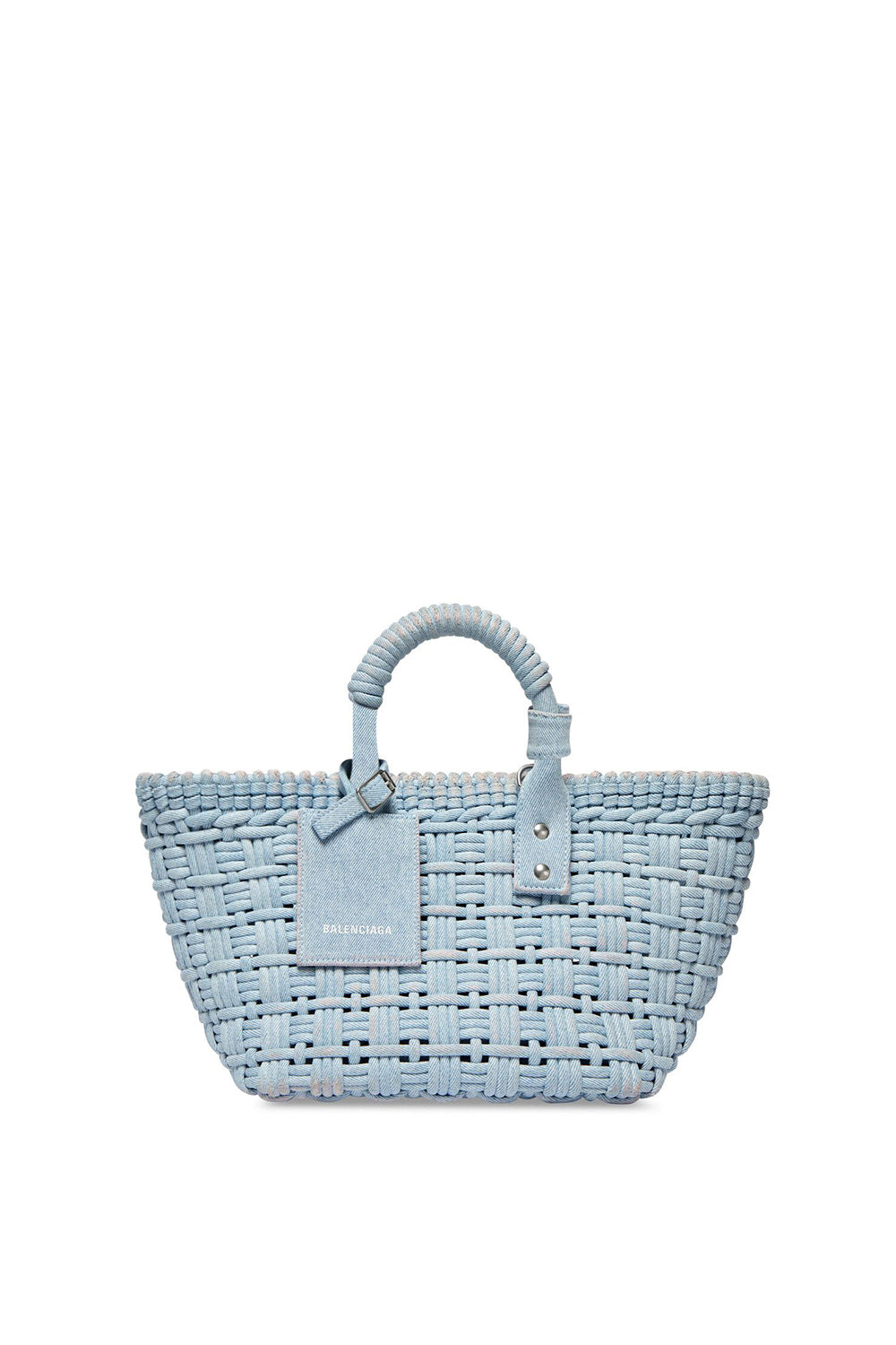 Bistro With Strap Denim pale blue & white XS Basket - Pale Blue & White