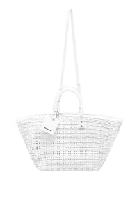 Bistro With Strap Small white Basket - White