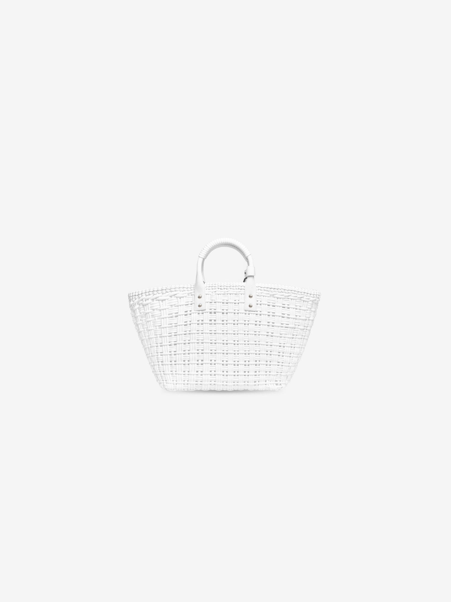 Bistro With Strap Small white Basket - White