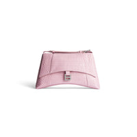 Downtown Medium Shoulder Bag Crocodile Embossed - Pink