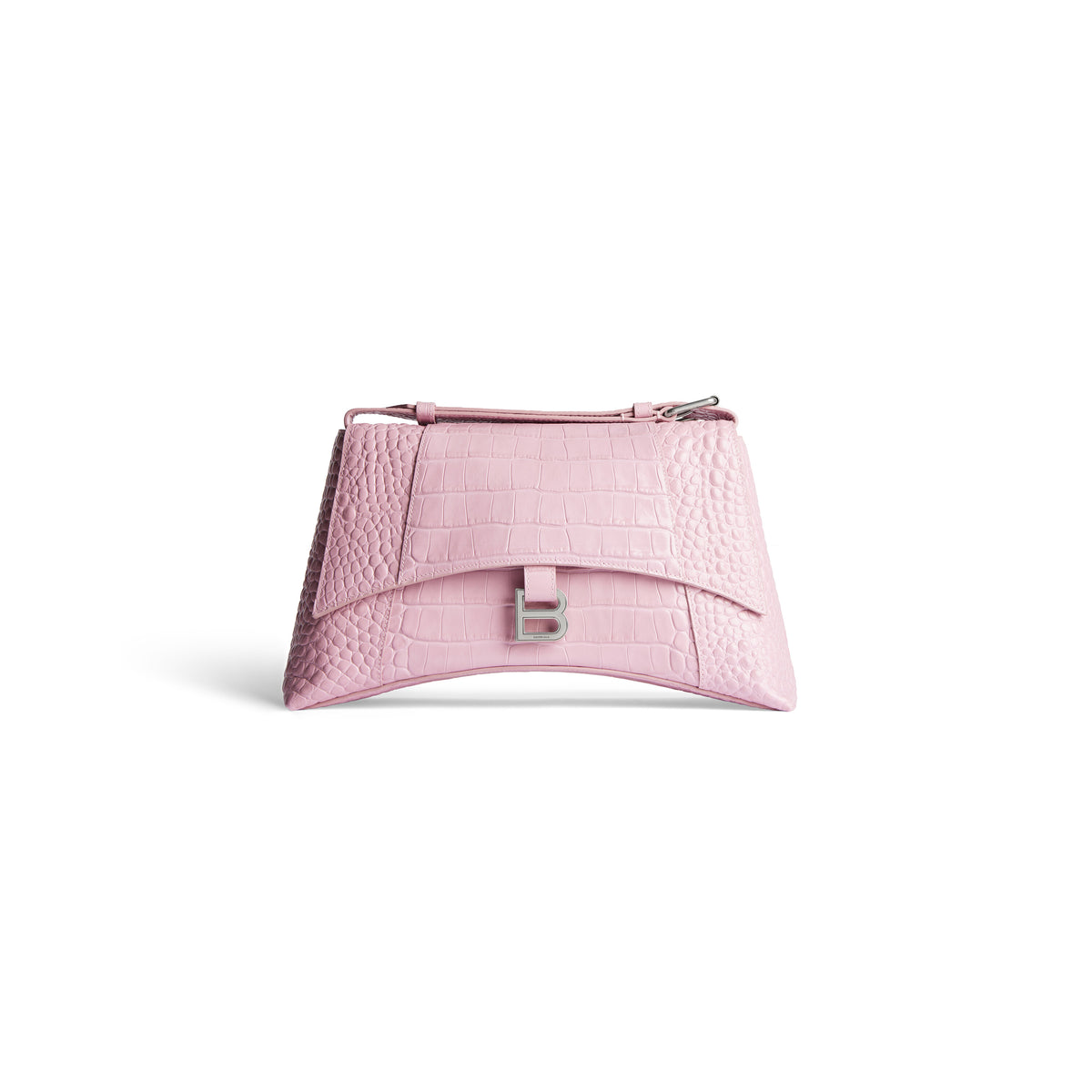 Downtown Medium Shoulder Bag Crocodile Embossed - Pink