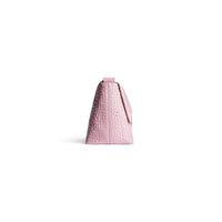 Downtown Medium Shoulder Bag Crocodile Embossed - Pink