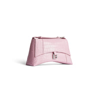 Downtown Medium Shoulder Bag Crocodile Embossed - Pink