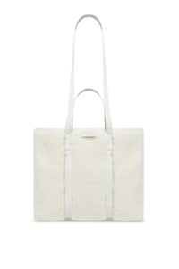 Barbes East-West white & gold Small Shopper Bag - White & Gold