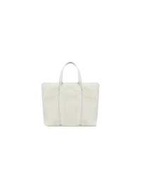 Barbes East-West white & gold Small Shopper Bag - White & Gold