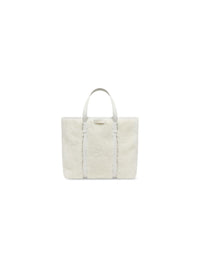 Barbes East-West white & gold Small Shopper Bag - White & Gold