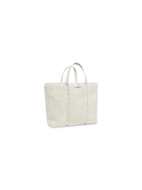 Barbes East-West white & gold Small Shopper Bag - White & Gold