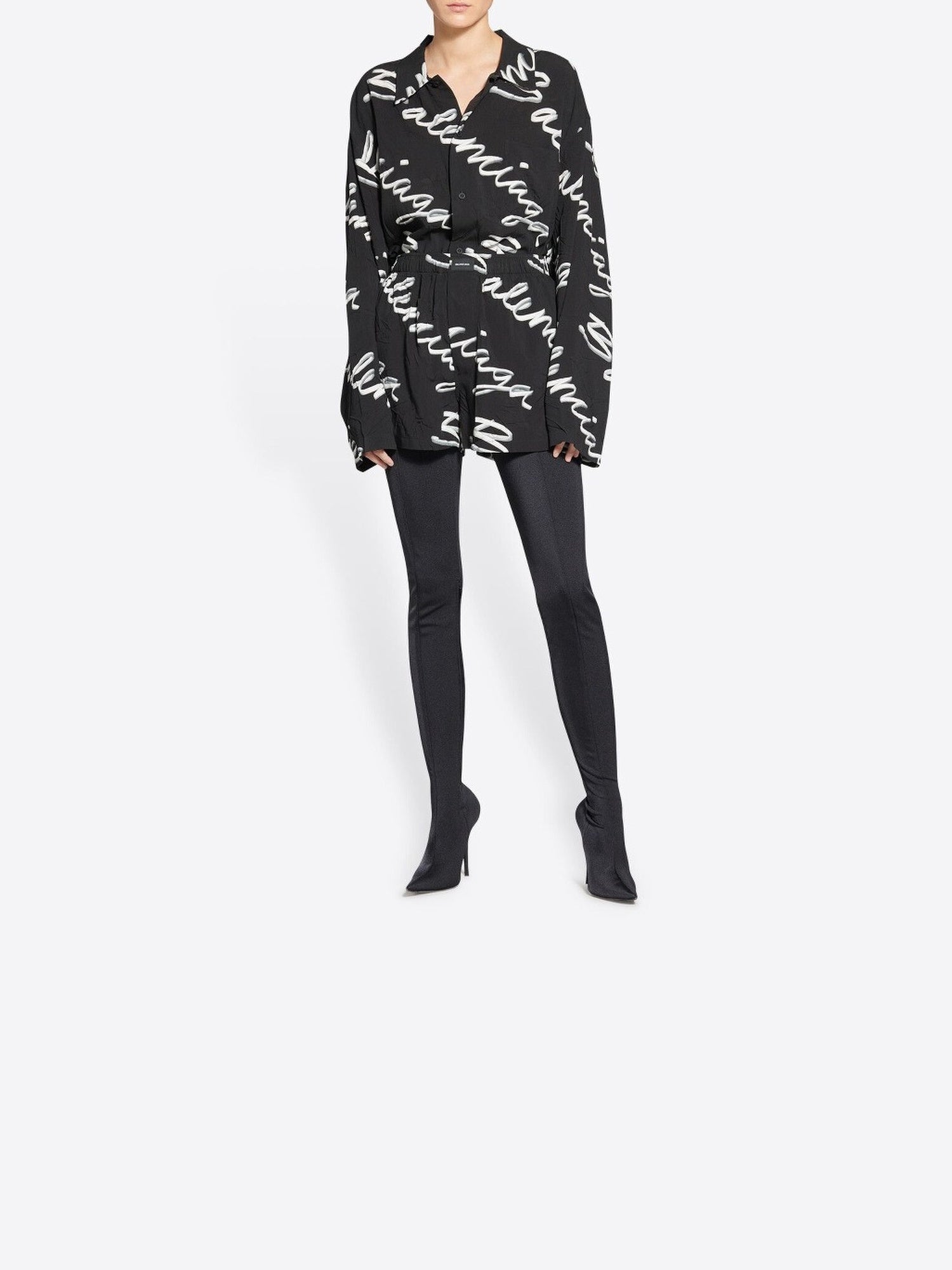 Handwritten Pyjama black & white Short - Black & White