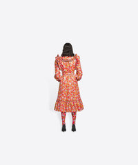 Ruffle Dress Coat - Red