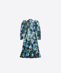 Bow Dress Coat - Blue & Black