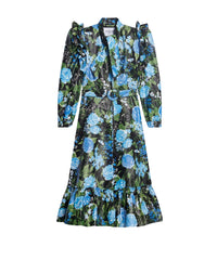 Bow Dress Coat - Blue & Black