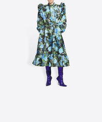 Bow Dress Coat - Blue & Black