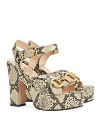 Baby beige & avana 85mm Sandals - Beige & Avana