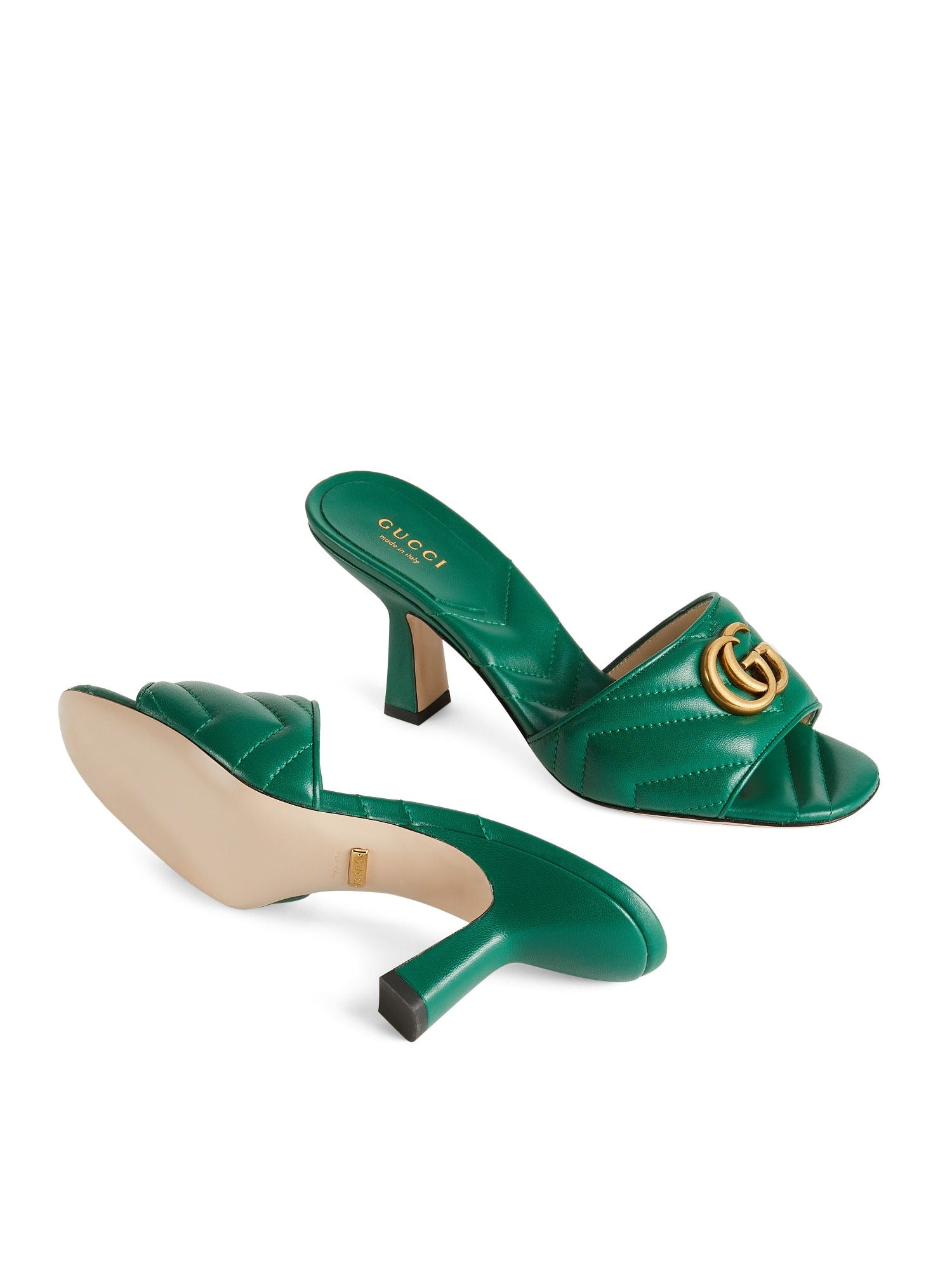 Marmont emerald 75mm Mules - Emerald