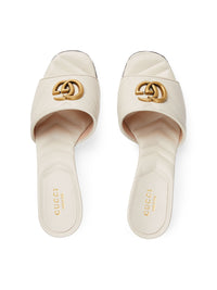Marmont white 75mm Mules - White