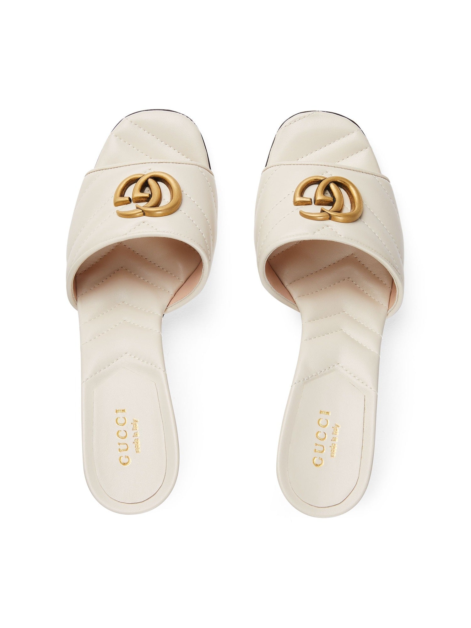 Marmont white 75mm Mules - White