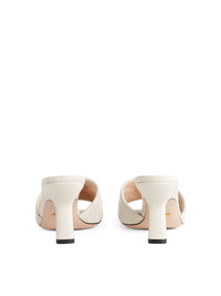 Marmont white 75mm Mules - White