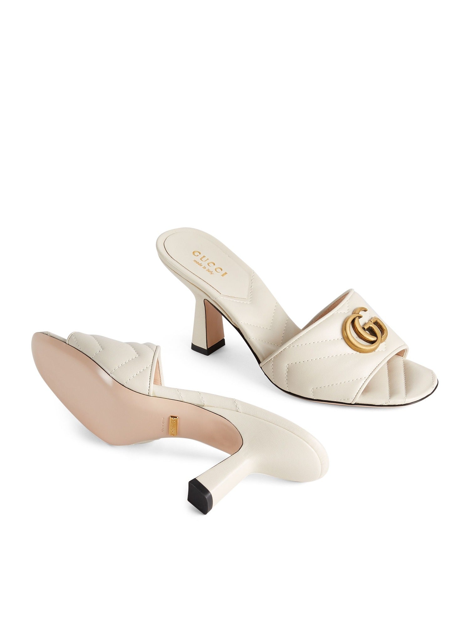 Marmont white 75mm Mules - White