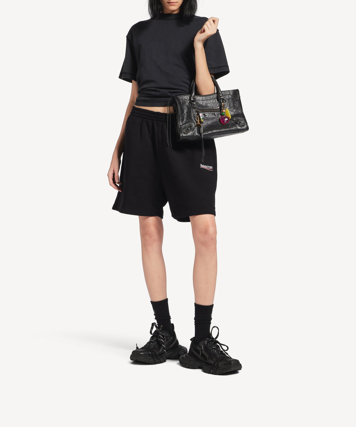 Political Campaign Sweat Shorts - Black & White
