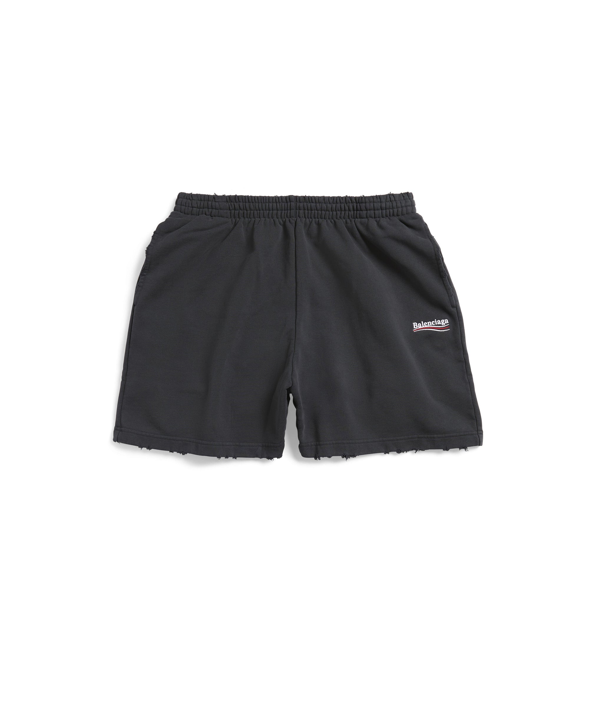 Political Campaign Sweat Shorts - Washed Black & White