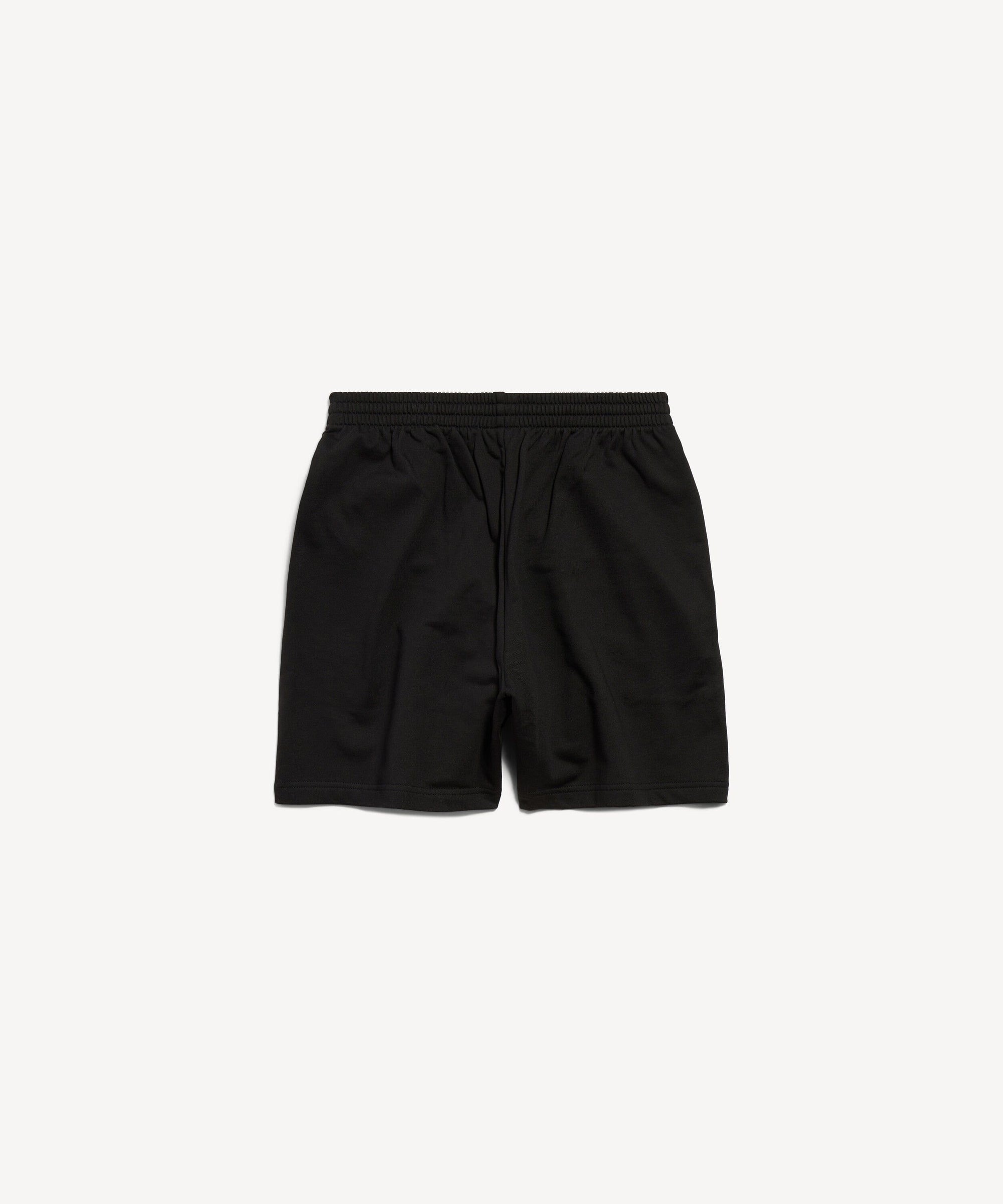 New Balenciaga Back Sweat Shorts - Faded Black & White