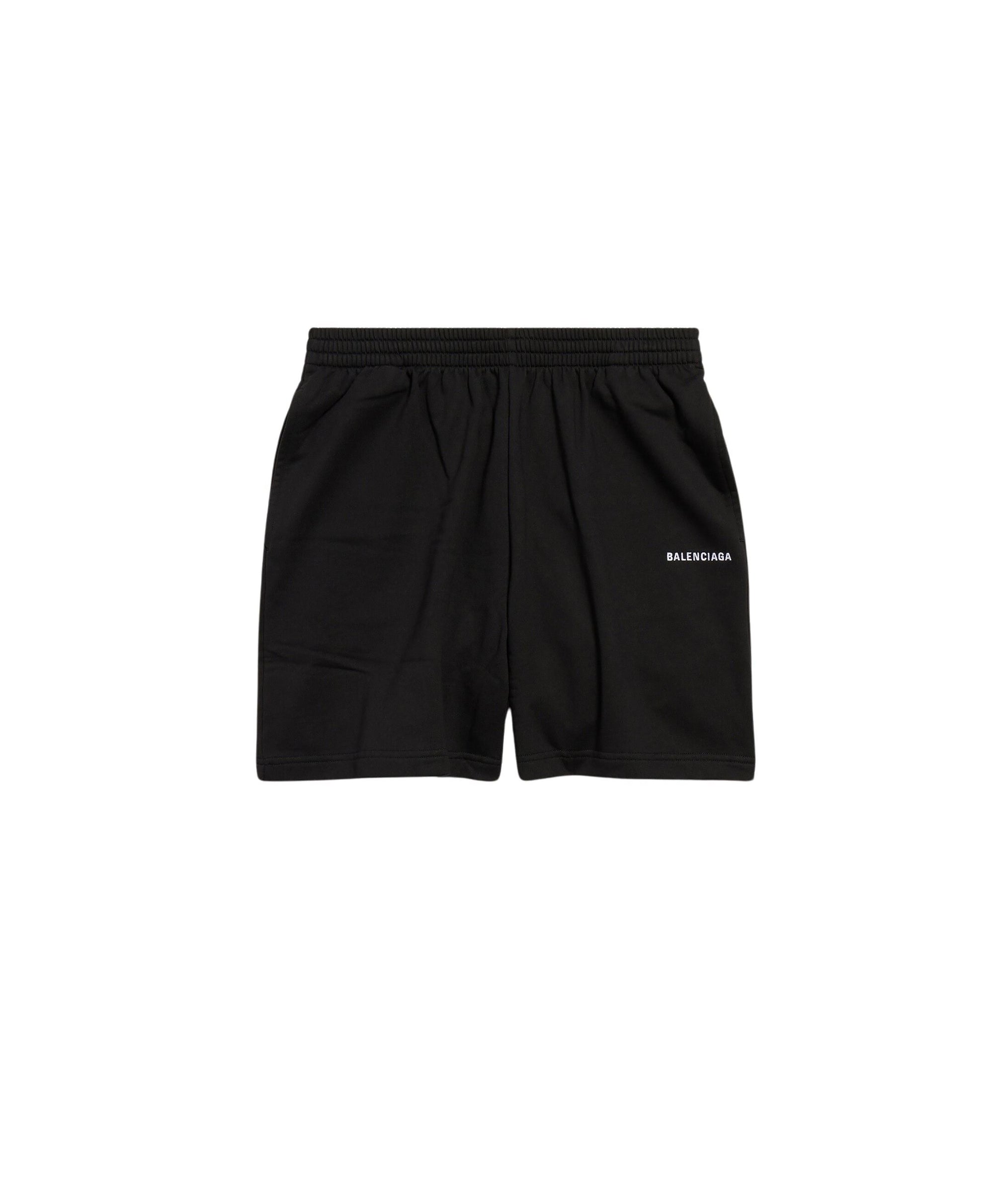 New Balenciaga Back Sweat Shorts - Faded Black & White