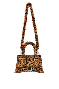 Hourglass With Strap With Leopard Print brown & black Small Handbag - Brown & Black
