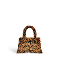 Hourglass With Strap With Leopard Print brown & black Small Handbag - Brown & Black