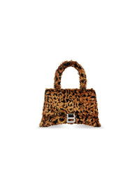 Hourglass With Strap With Leopard Print brown & black Small Handbag - Brown & Black