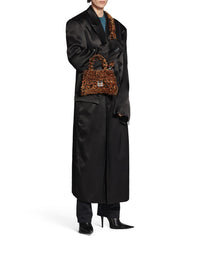 Hourglass With Strap With Leopard Print brown & black Small Handbag - Brown & Black