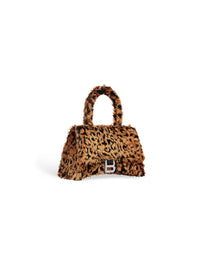 Hourglass With Strap With Leopard Print brown & black Small Handbag - Brown & Black