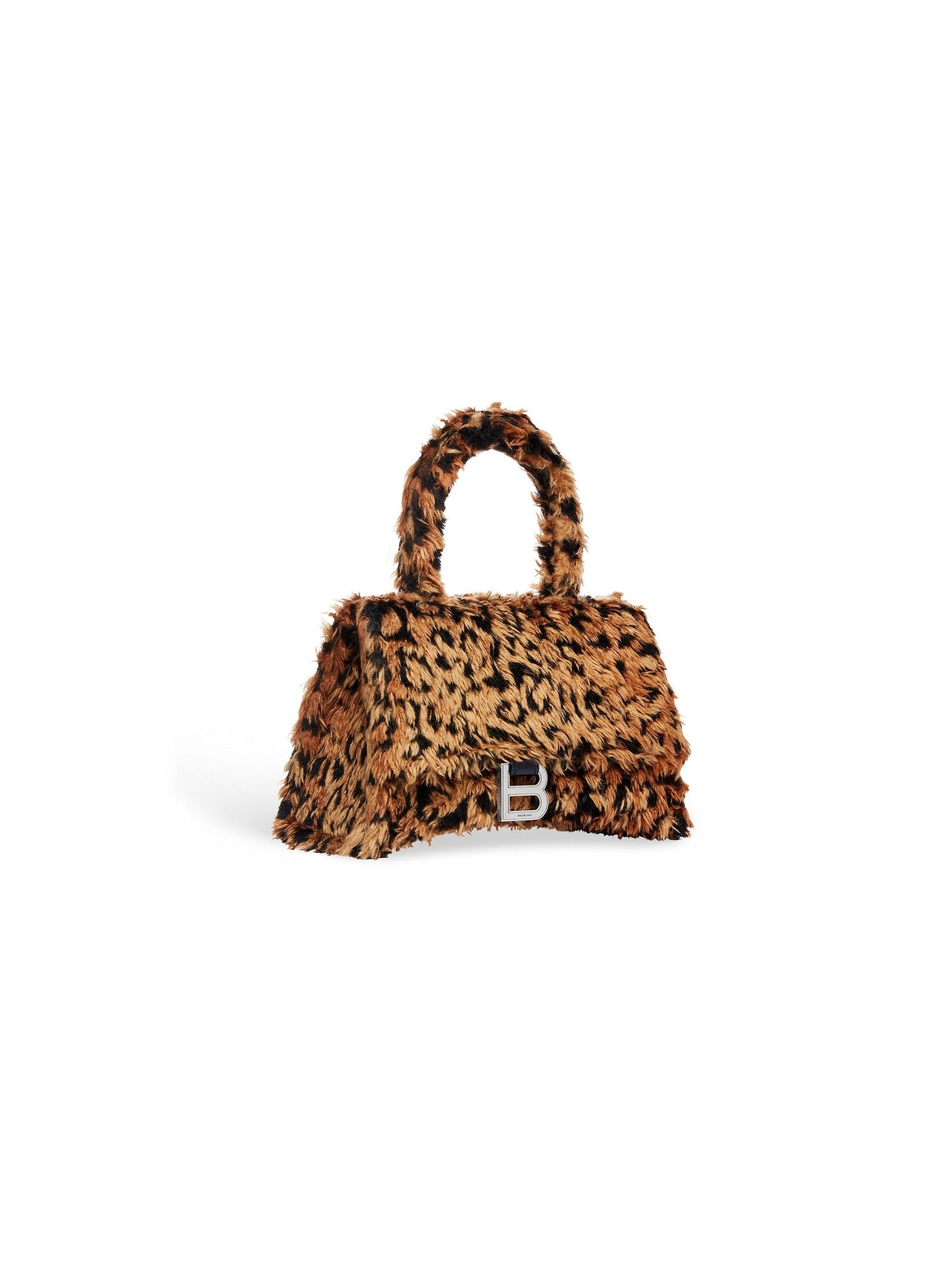 Hourglass With Strap With Leopard Print brown & black Small Handbag - Brown & Black