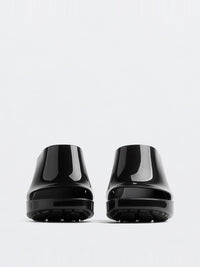 Gleam black 100mm Mules - Black