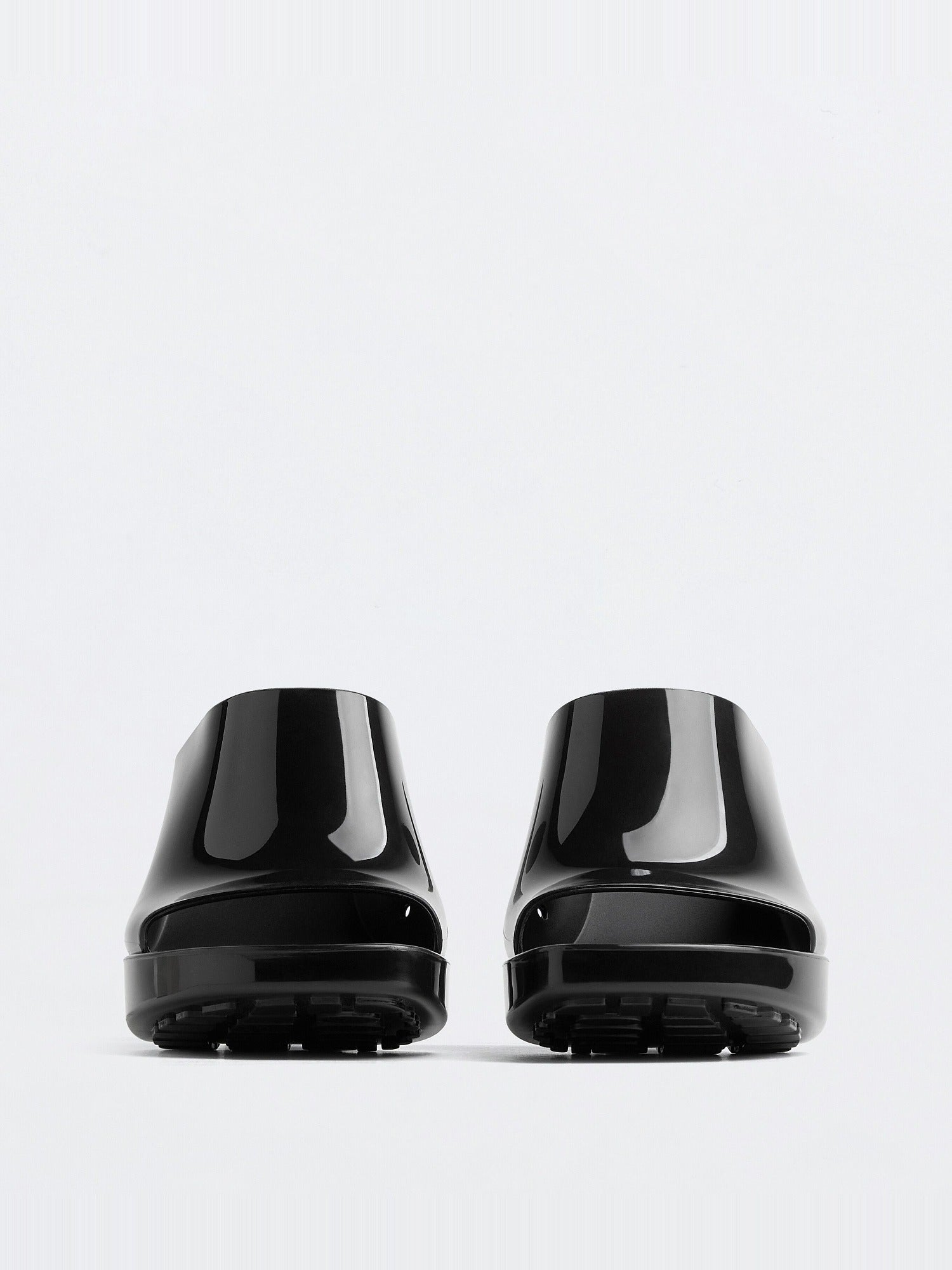 Gleam black 100mm Mules - Black
