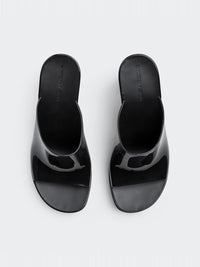 Gleam black 100mm Mules - Black