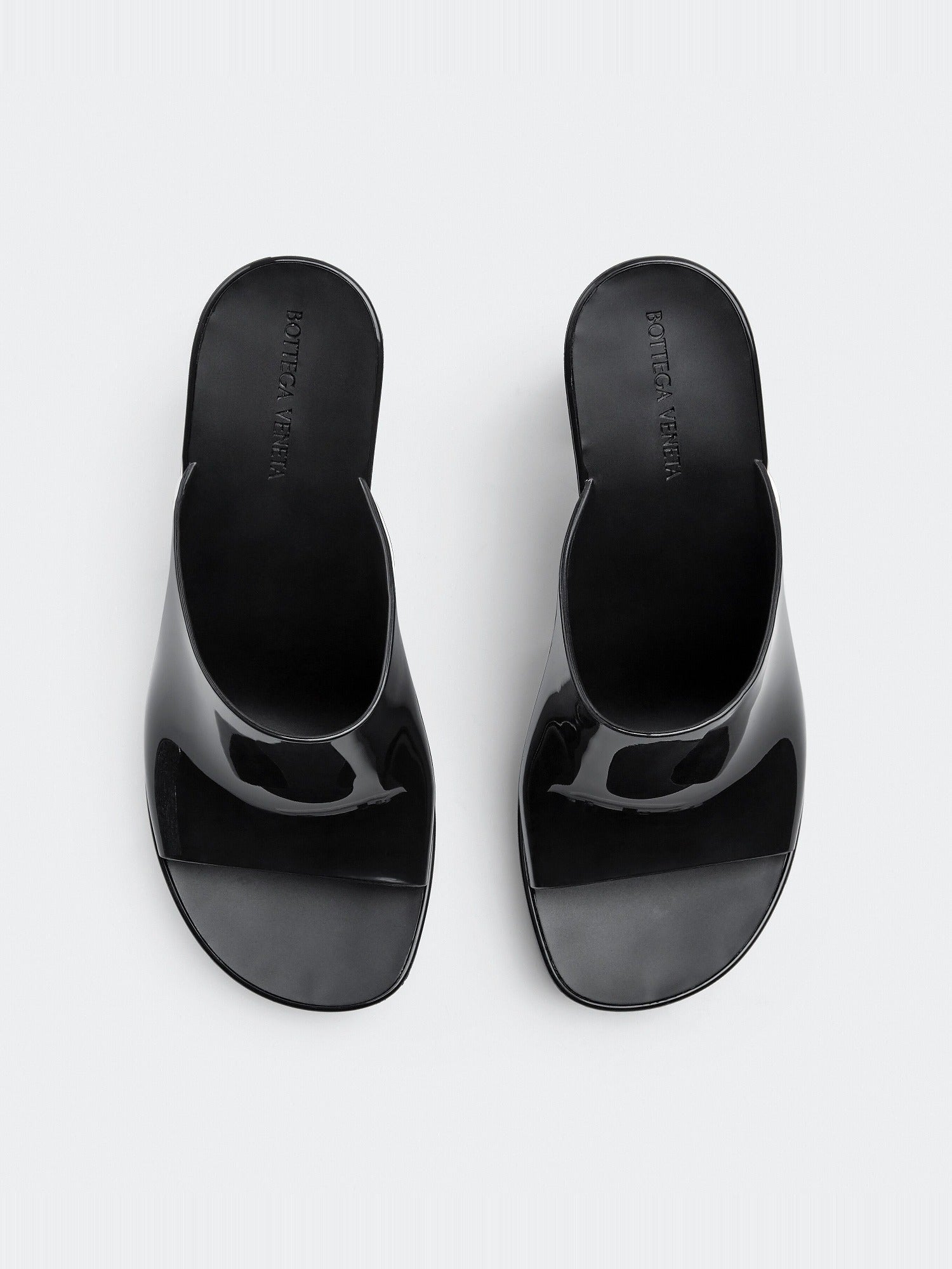 Gleam black 100mm Mules - Black