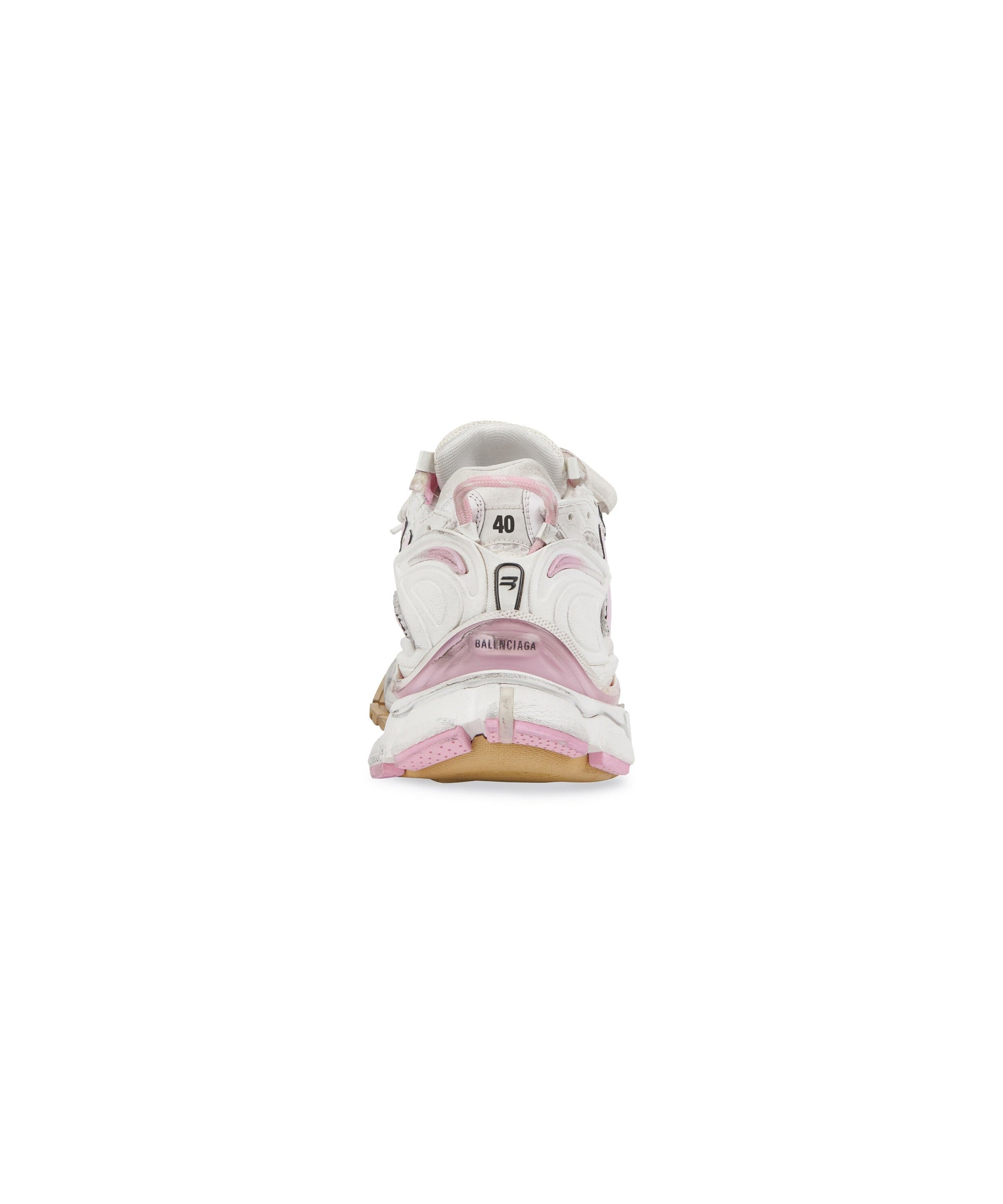 Runner Sneakers - White & Pink & Beige