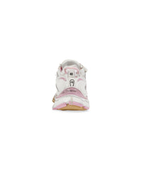 Runner Sneakers - White & Pink & Beige