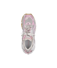 Runner Sneakers - White & Pink & Beige