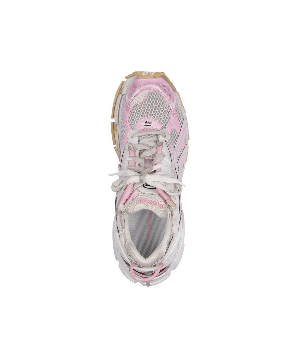 Runner Sneakers - White & Pink & Beige